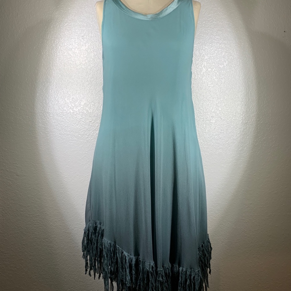 Viviana Uchitel Gradient Shibori Fringe Dress NWT